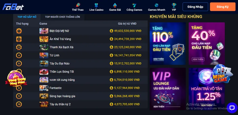 Tổng hợp các trò chơi phổ biến trên OKVIP APK